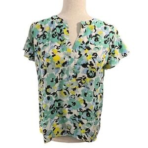 3/$27 Ann Taylor Factory V-Neck Flounce Sleeve Blouse, Petite Small